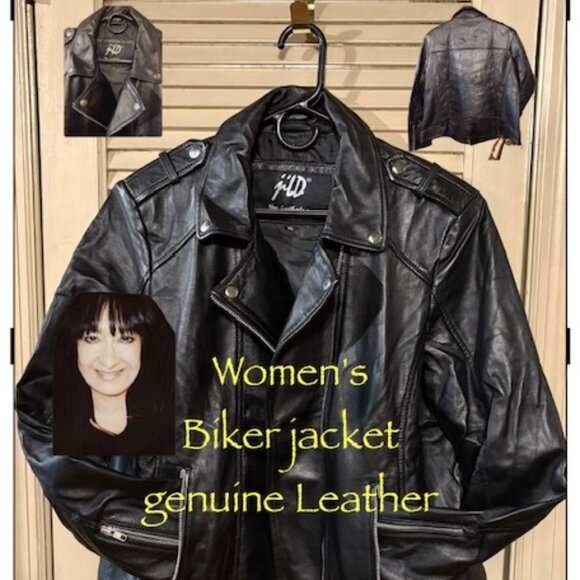 Women's Leather Biker Jacket by Jild - Picture 1 of 1